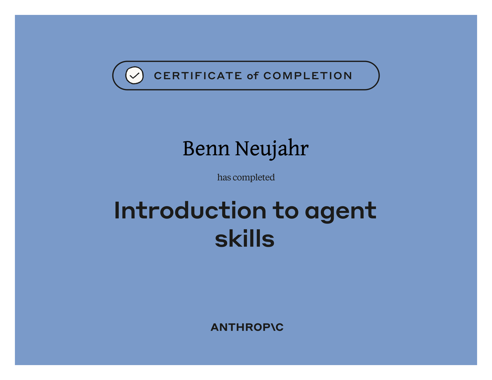Zertifikat: Agent Skills – Anthropic